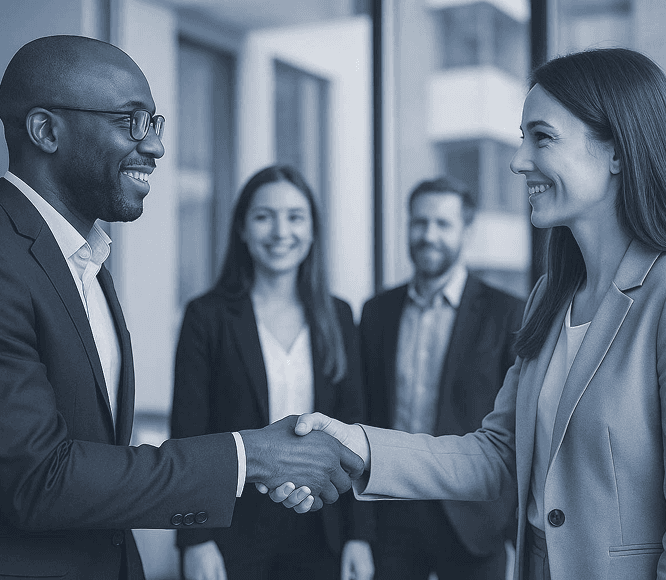Business partners shaking hands
